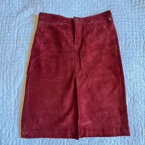 Gap- Suede Skirt Deep Red Size 2